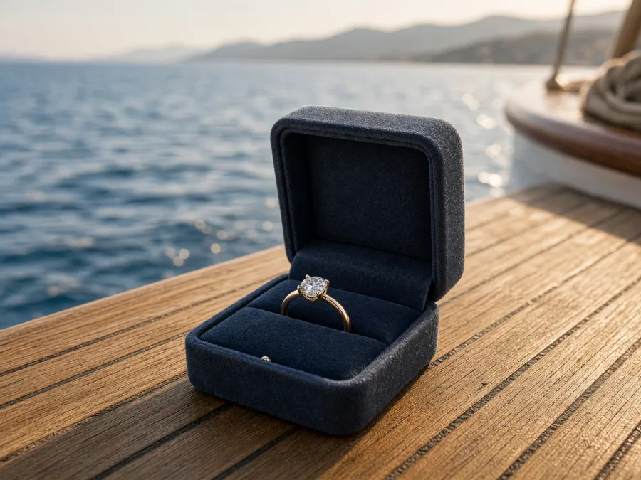 A marriage proposal on a private sailing boat